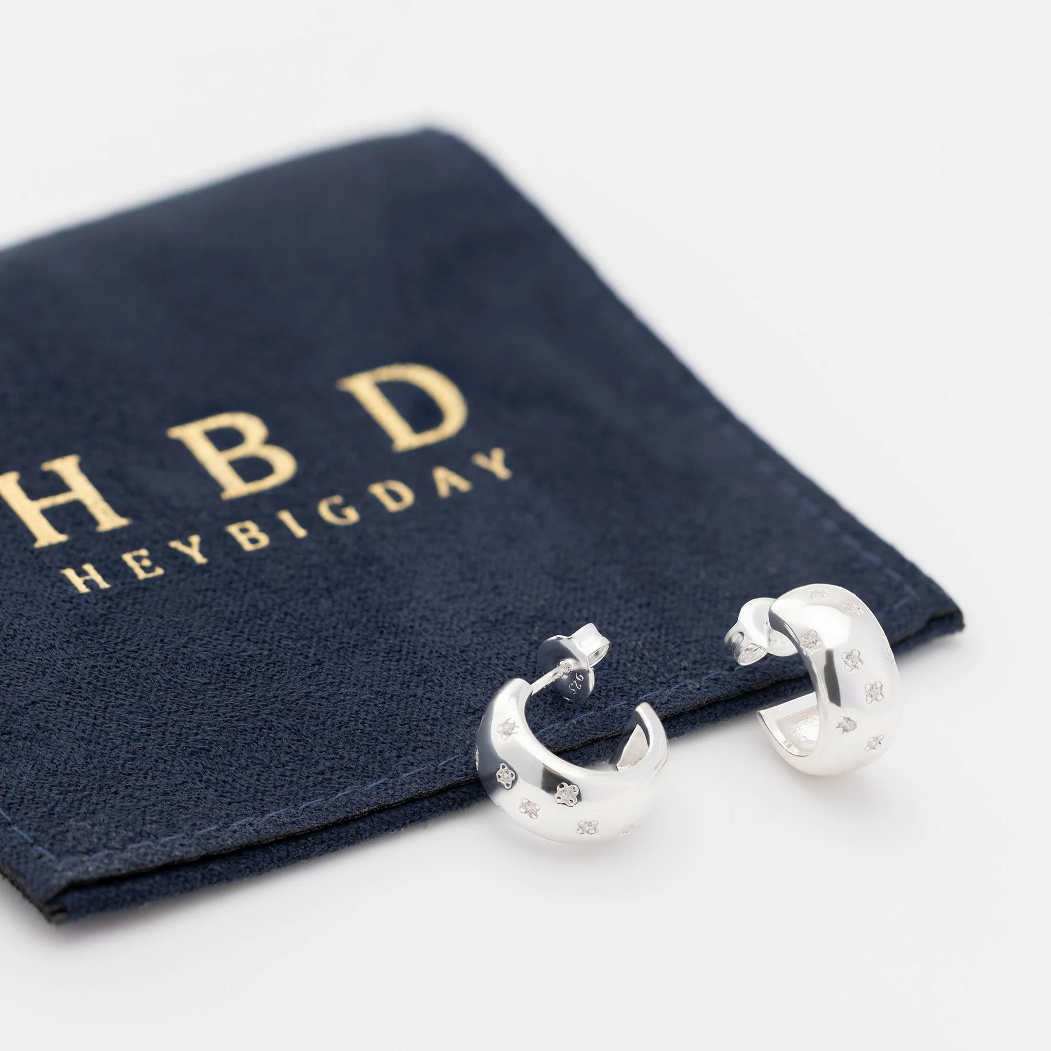 Zirconia Star Hoop Earrings - Image 3